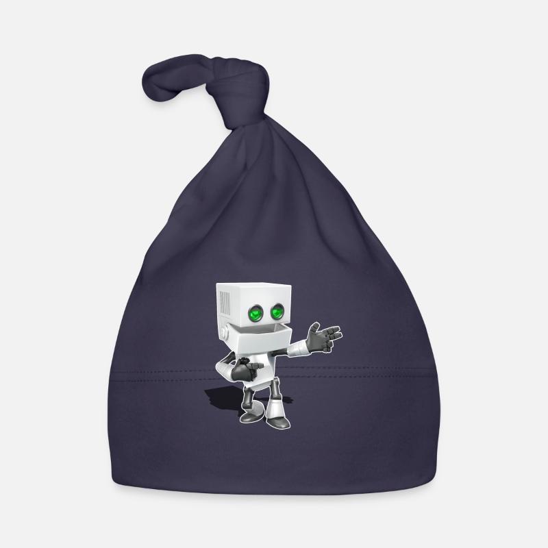 Chibi Robot - Organic Baby Cap - navy