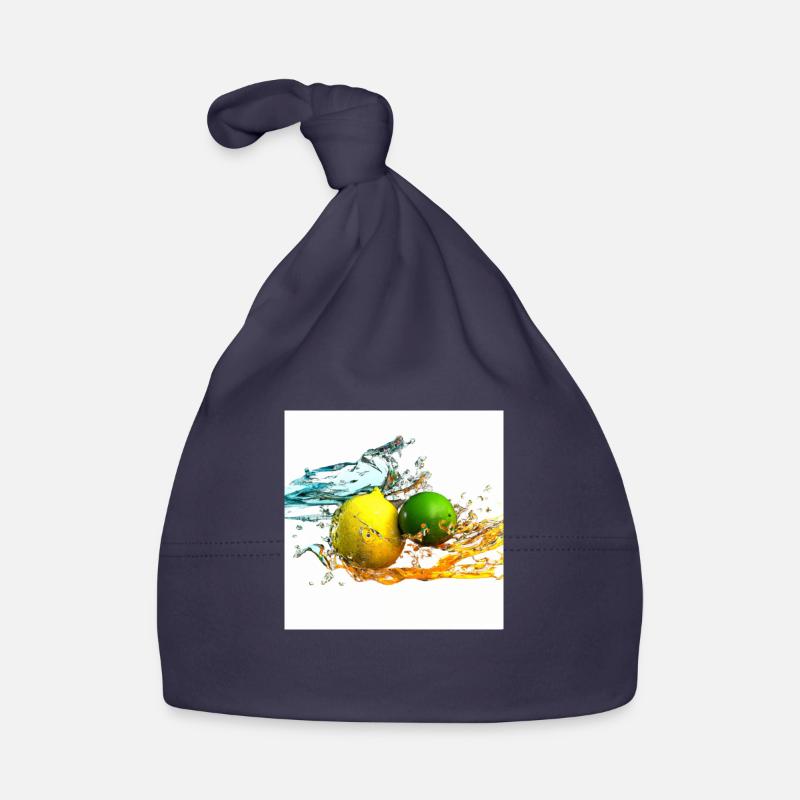 Éclaboussure d’agrumes - Bonnet bio Bébé - marine