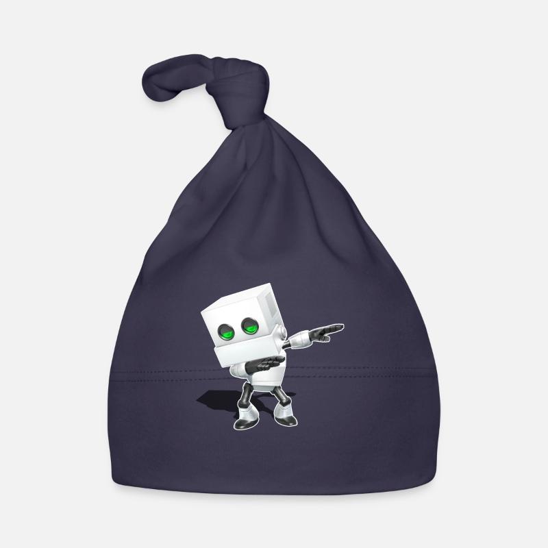 Dabbing Chibi Roboter - Baby Bio-Mütze - Navy