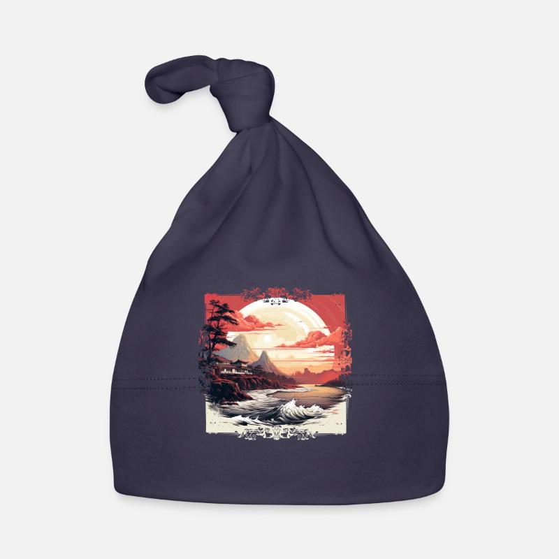 Japanese visual art has a long tradition - Organic Baby Cap - navy