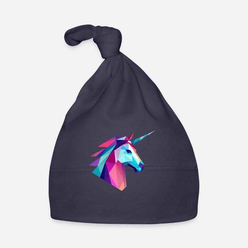 Einhorn Low Poly Logo Design Baby Bio-Mütze