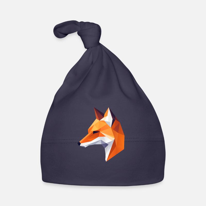 Fuchs Kopf Low Poly Logo Design Baby Bio-Mütze