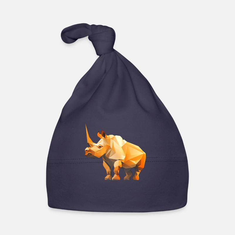 Conception du logo Rhino Low Poly Bonnet bio Bébé