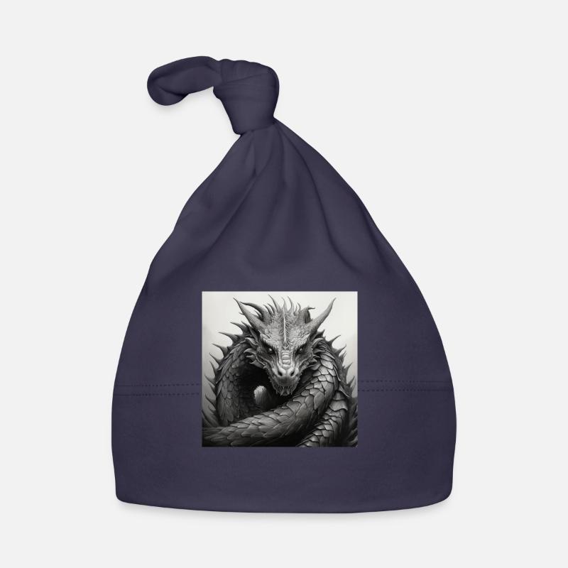Dragon Protector - Organic Baby Cap - navy