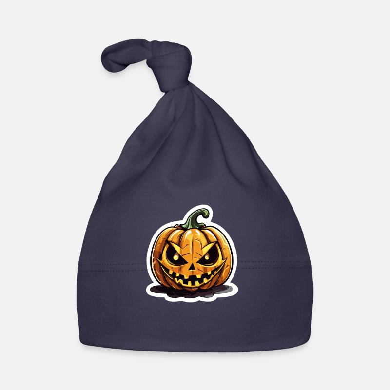 Menacing Jack o' Lantern Pumpkin Organic Baby Cap