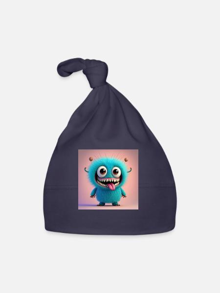 Happy Halloween cute monster scary funny spooky - Organic Baby Cap - navy - Front