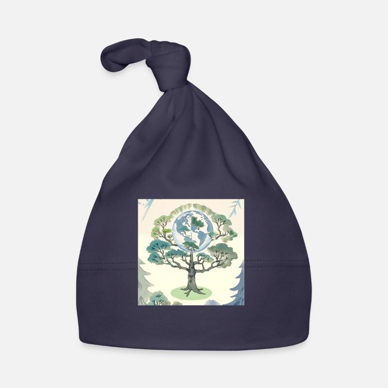 L’arbre de la terre - Protection de l’environnement - Bonnet bio Bébé - marine