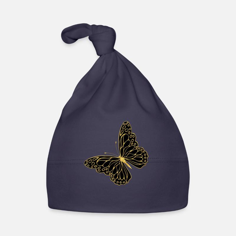 Papillon - Bonnet bio Bébé - marine