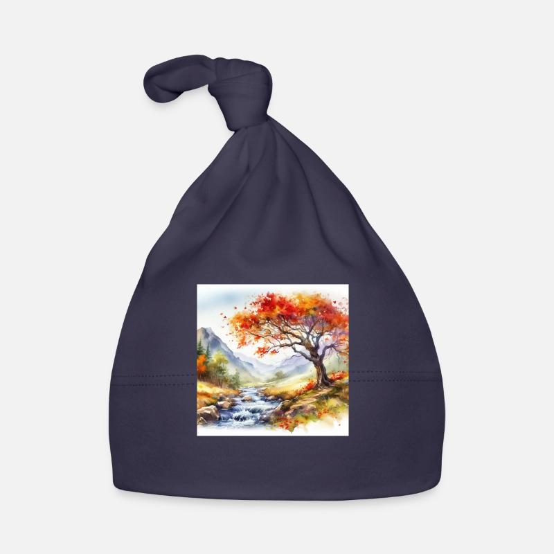 Aquarellmalerei Baby Bio-Mütze