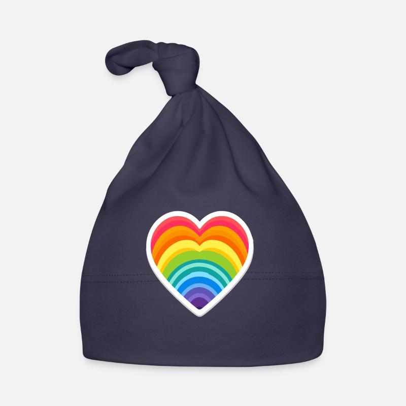 Rainbow Heart Organic Baby Cap