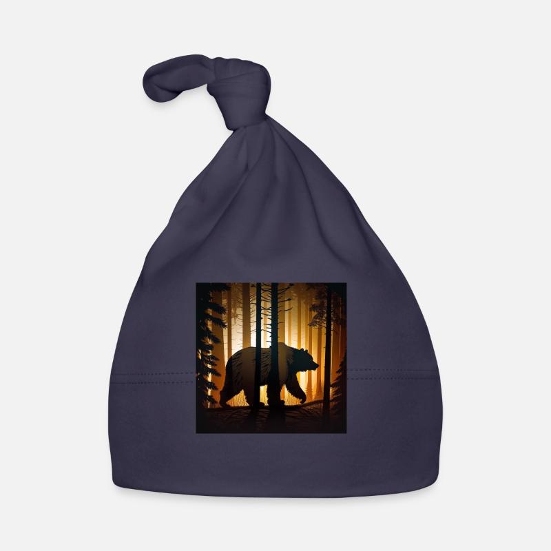Bear in Forest Sunset, Love Bears Organic Baby Cap