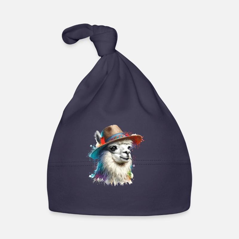 Lama mit Hut Baby Bio-Mütze