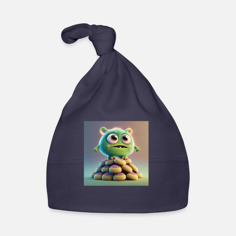 monstre mignon effrayant drôle effrayant assis sur un tas Bonnet bio Bébé