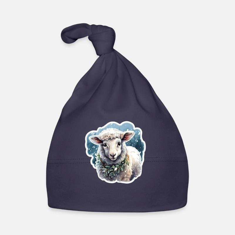 Agneau dans la neige Bonnet bio Bébé