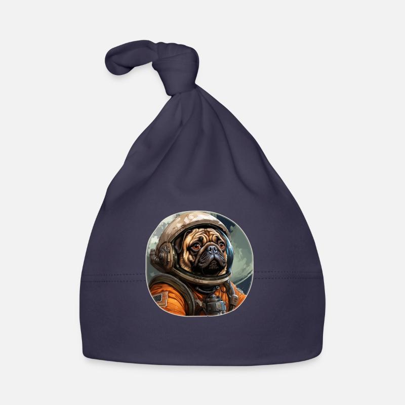 Mops Austronaut Baby Bio-Mütze
