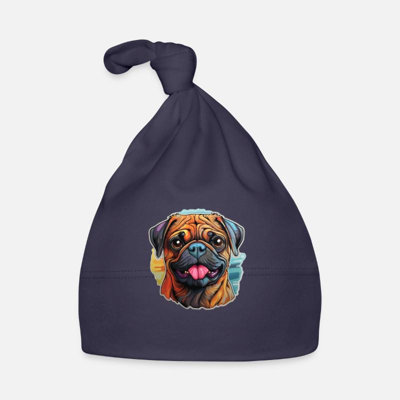Mops - Baby Bio-Mütze - Navy