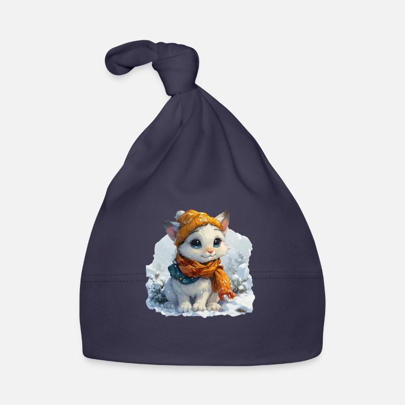 Chaton mignon en hiver Bonnet bio Bébé