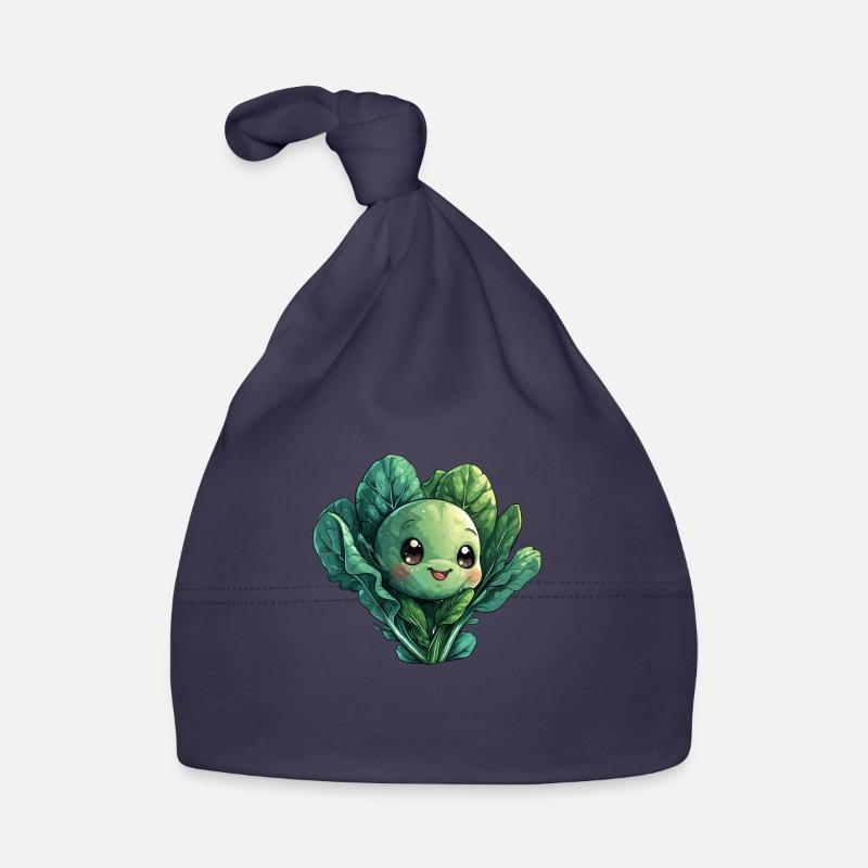 Cabbage happy comic style Organic Baby Cap