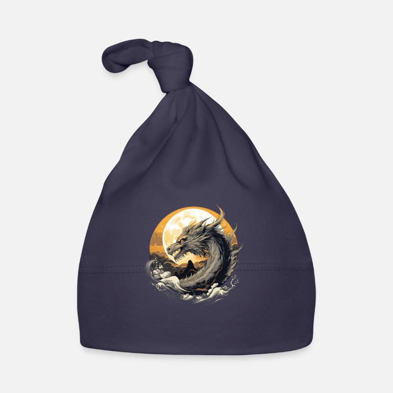 Dragon de lune dorée Bonnet bio Bébé
