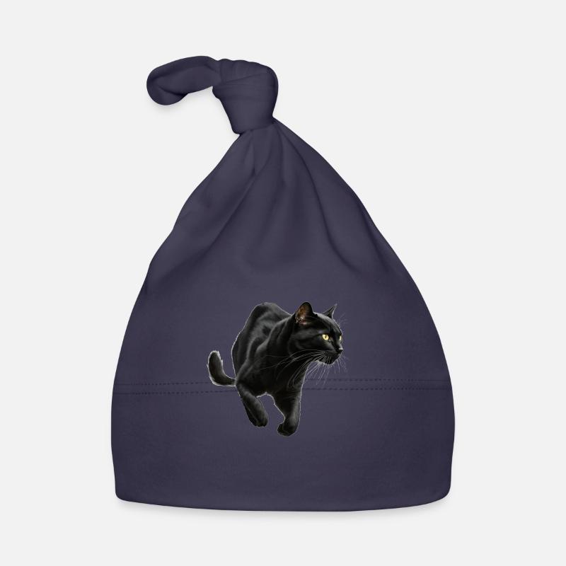 Schwarzer Panther , Schwarze Katze, Katzenbild Baby Bio-Mütze