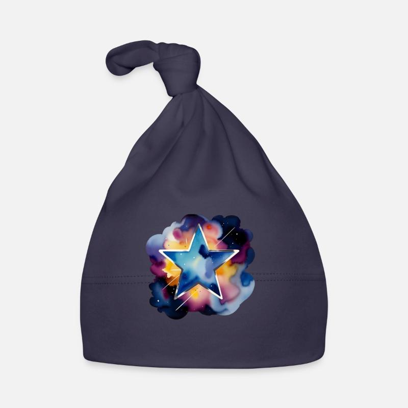 Éclaboussure de couleur : Étoile sombre Bonnet bio Bébé