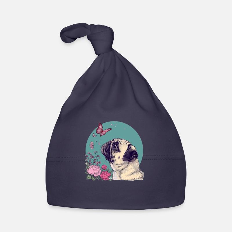 Carlin et papillon Bonnet bio Bébé