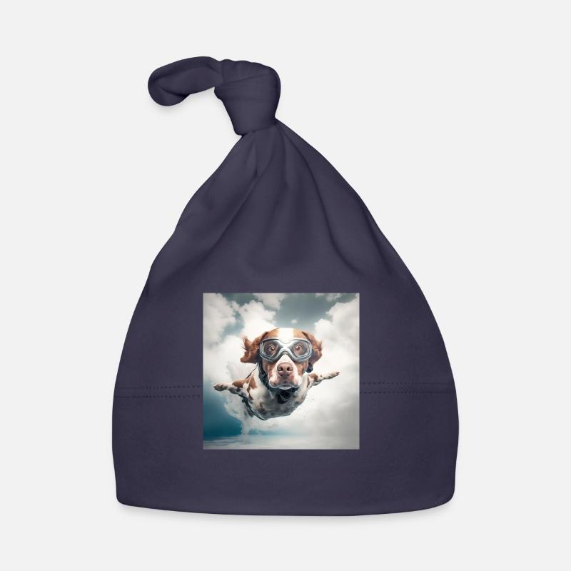 Chien volant - Bonnet bio Bébé - marine