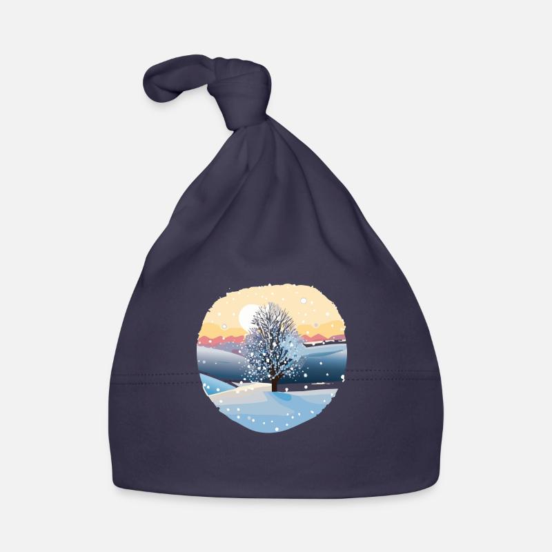 Winter Magic: Snow Magic Tree - Organic Baby Cap - navy