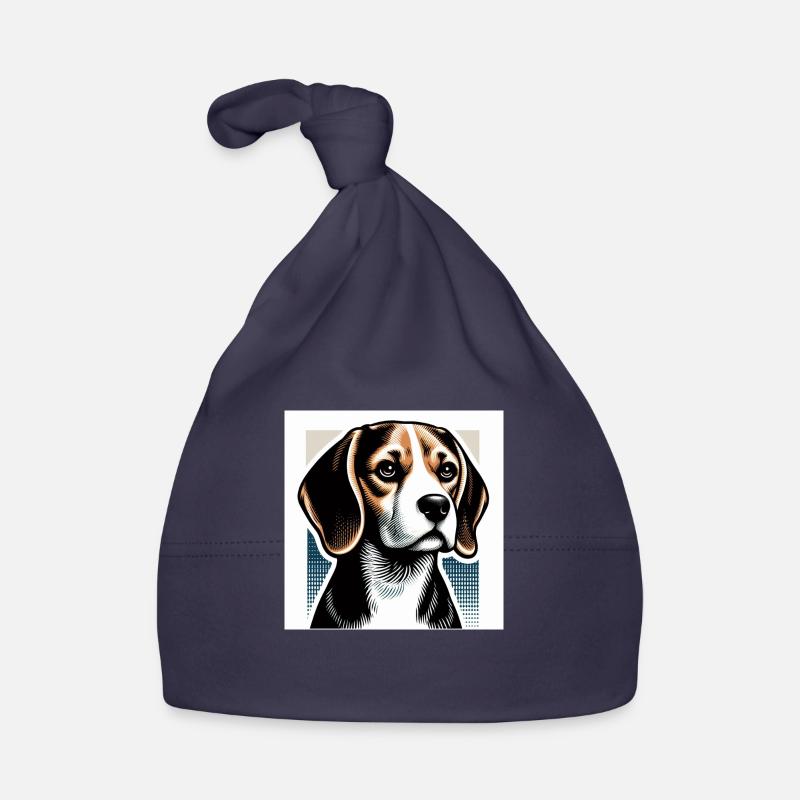 Beagle Risography Vector Style Organic Baby Cap