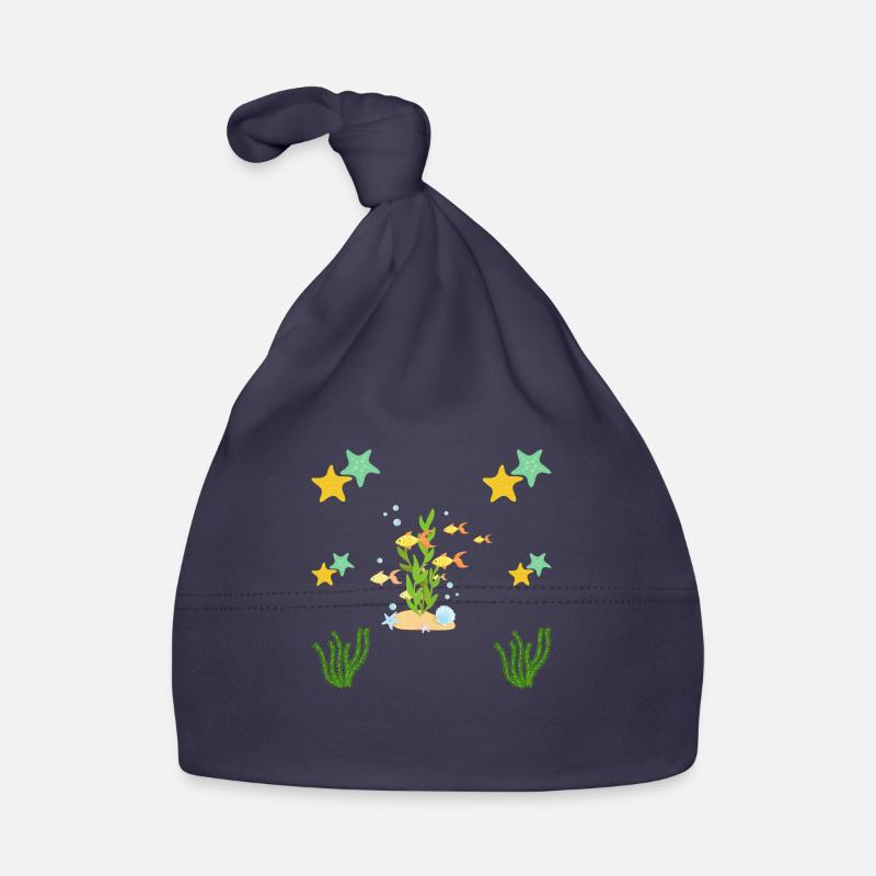Sous la mer - Bonnet bio Bébé - marine