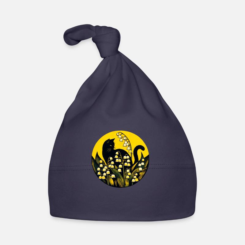 Chat noir muguet de la vallée Bonnet bio Bébé