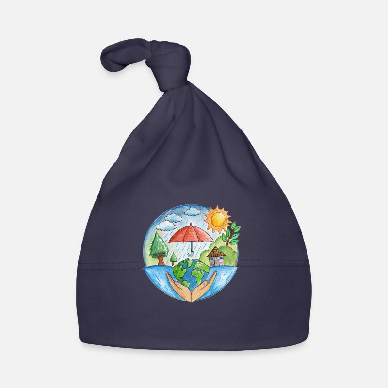 Protection du climat - Bonnet bio Bébé - marine