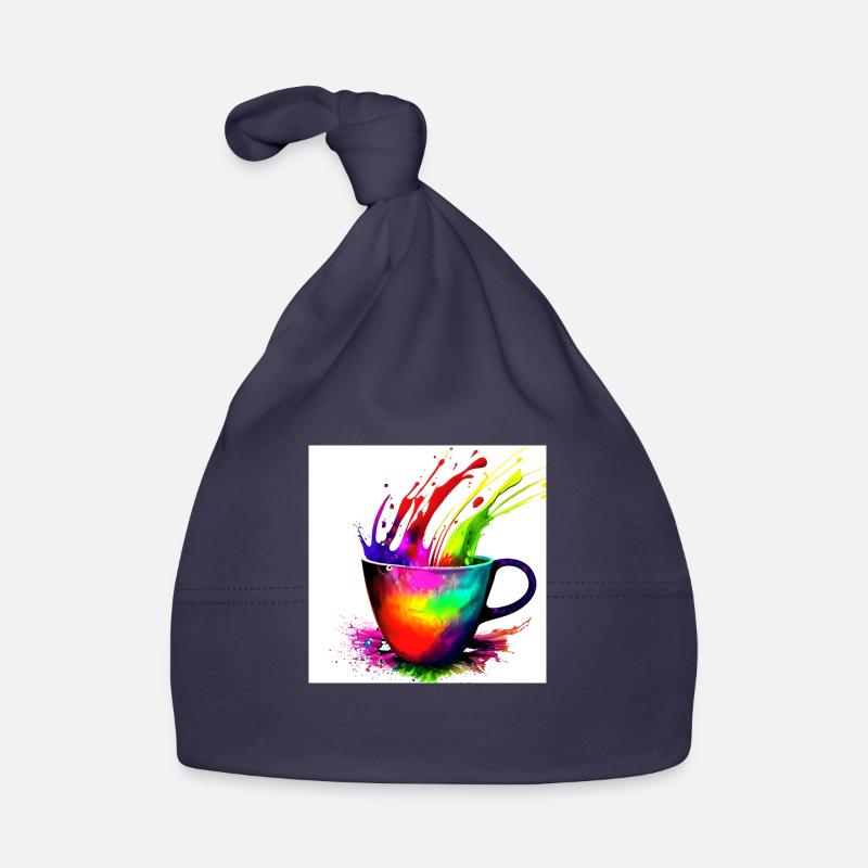 Tasses à café colorées 28 - Bonnet bio Bébé - marine