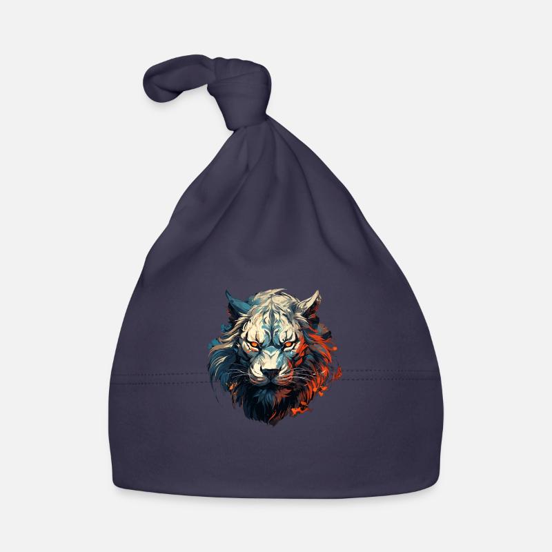 La mode avec un cœur de lion - Bonnet bio Bébé - marine