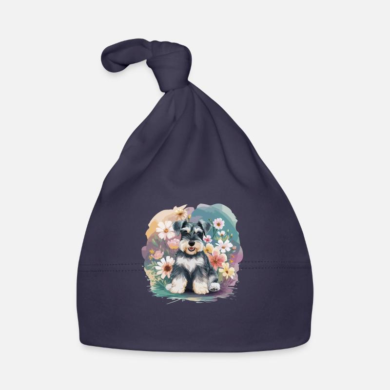 Schnauzer fleuri Bonnet bio Bébé