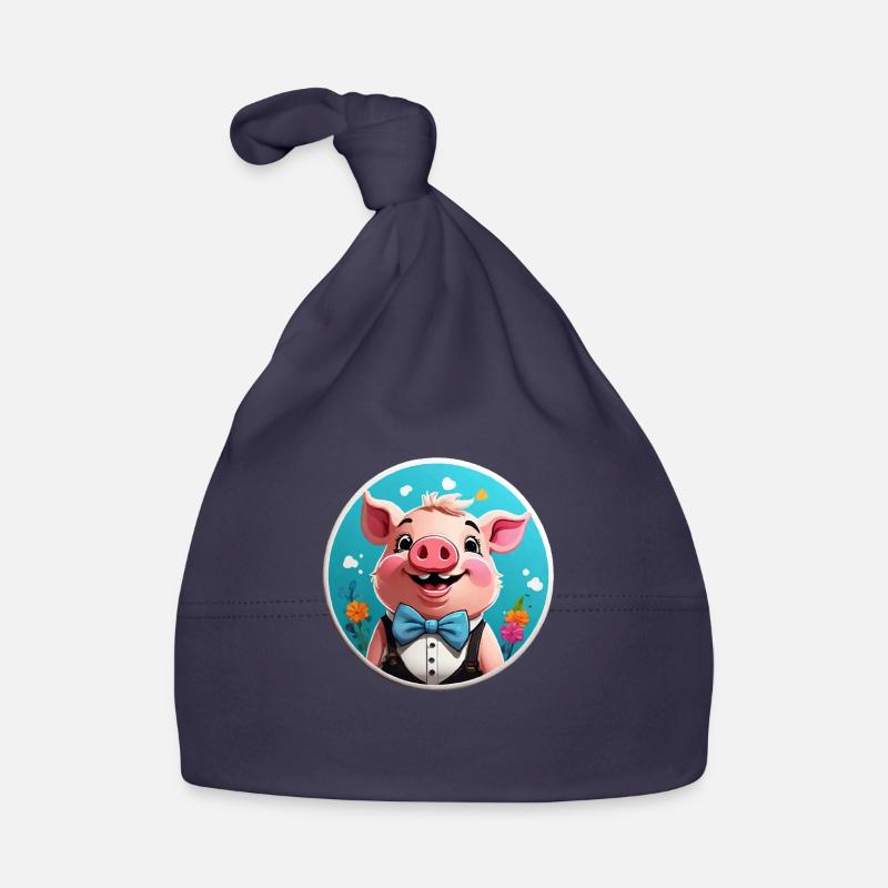 Bande dessinée cochon drôle Bonnet bio Bébé