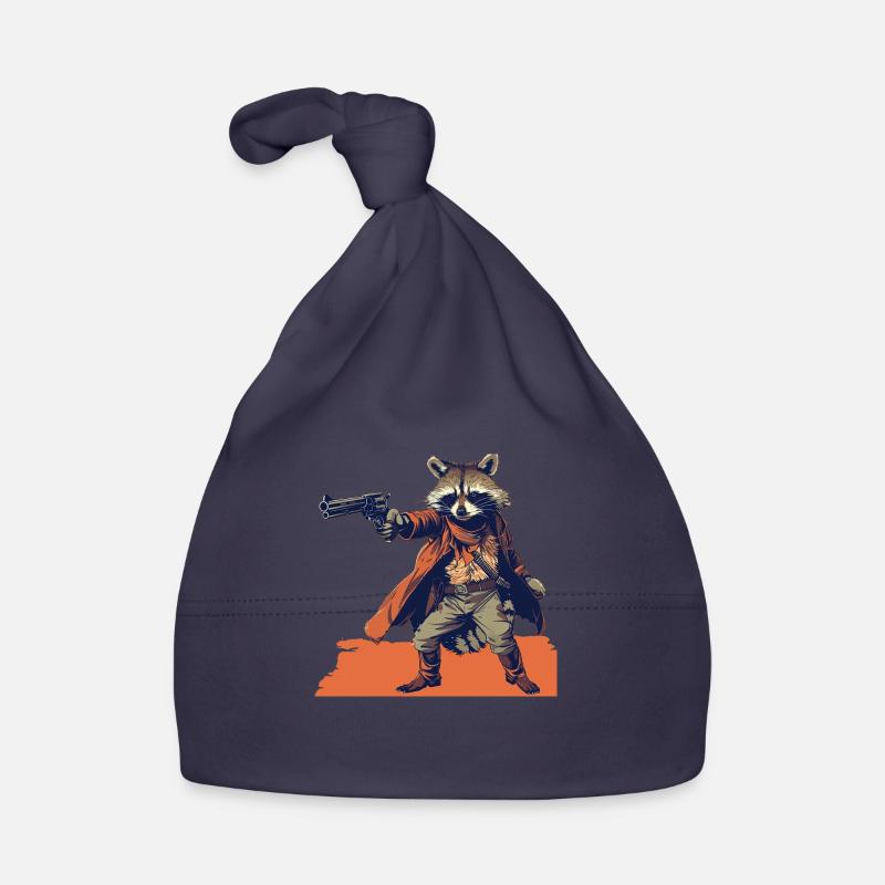 raccoon gunslinger Organic Baby Cap