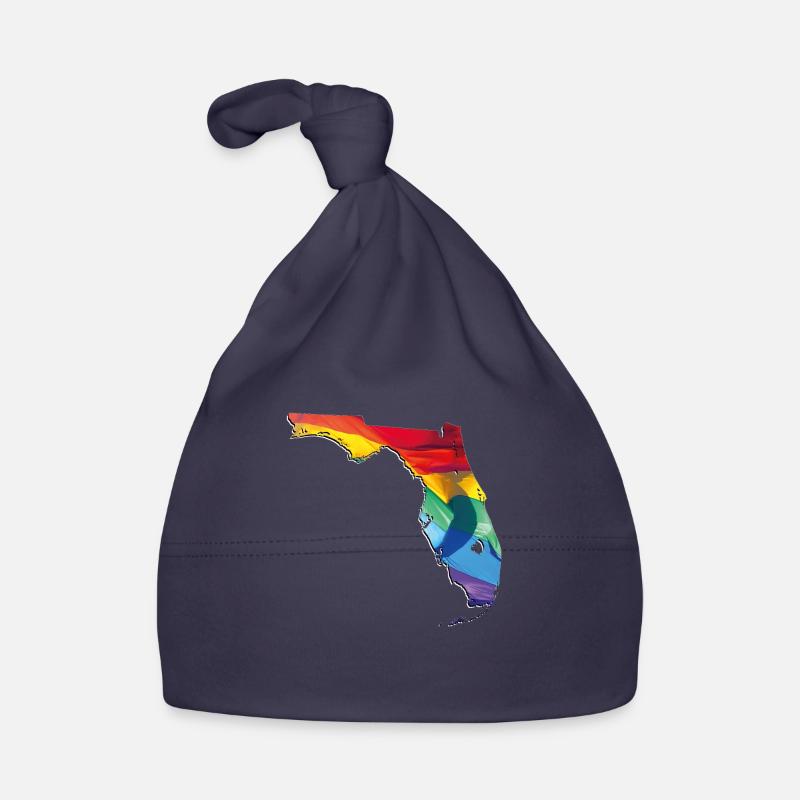 LGBTQ Flag in Florida State Map Organic Baby Cap