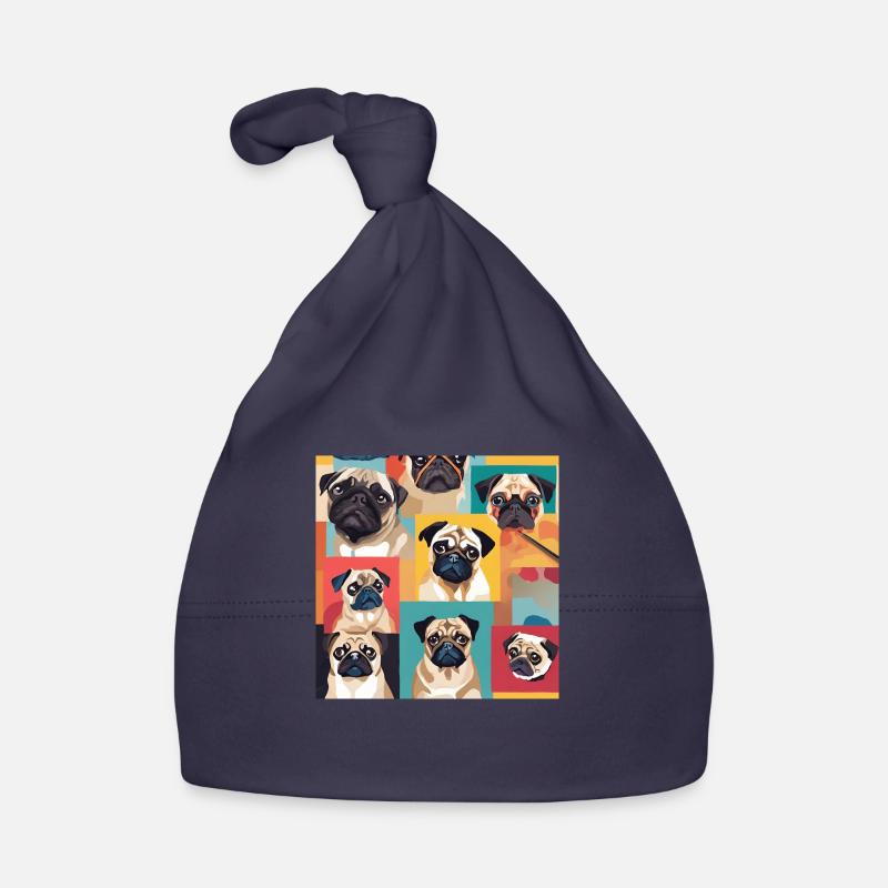 Pug Collage Organic Baby Cap