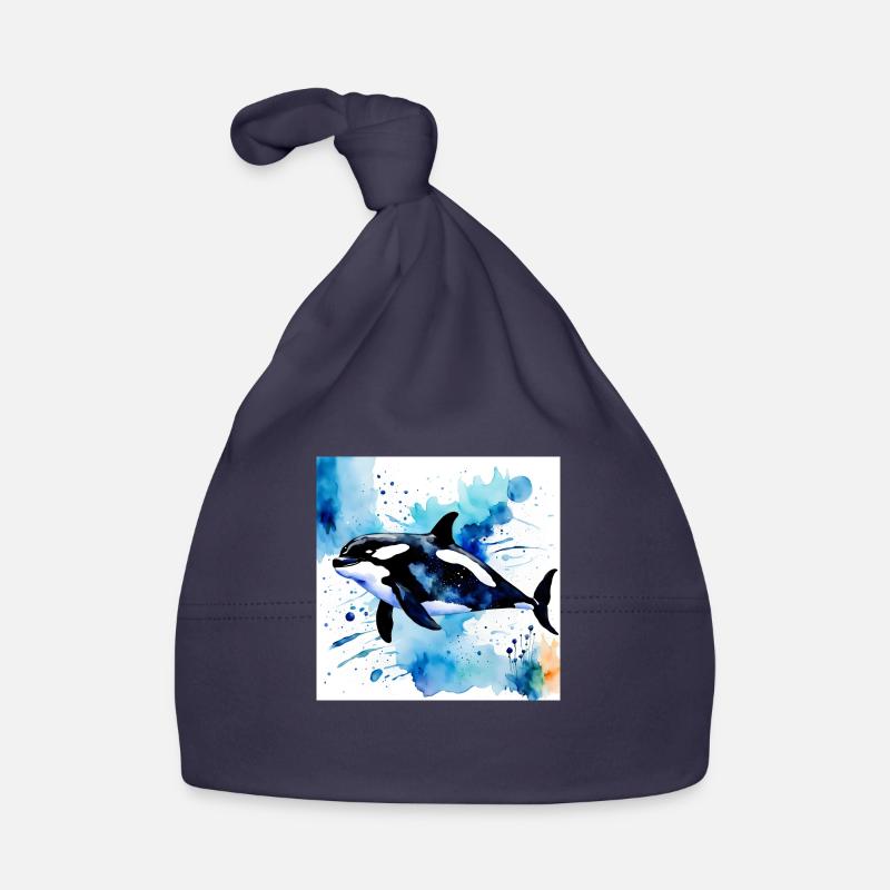 Style orque - Bonnet bio Bébé - marine