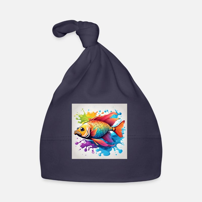 Fish colored sad Organic Baby Cap