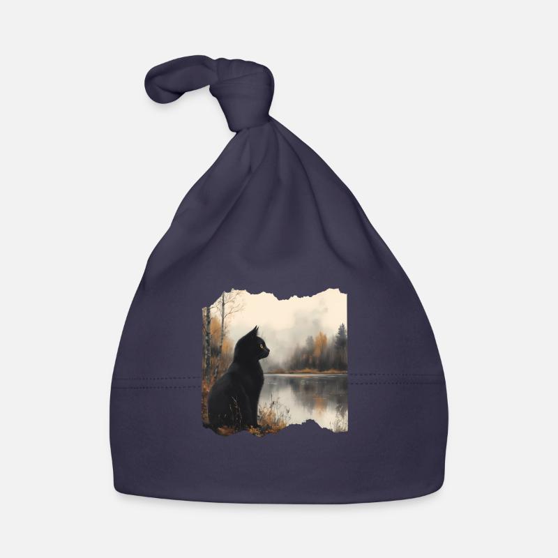 Schwarze Katze Baby Bio-Mütze