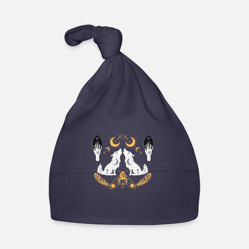 Loups magiques - Bonnet bio Bébé - marine
