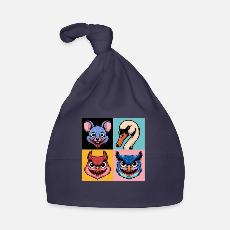 Pop-art Maus Schwan Eichhörnchen Eule Halloween Baby Bio-Mütze