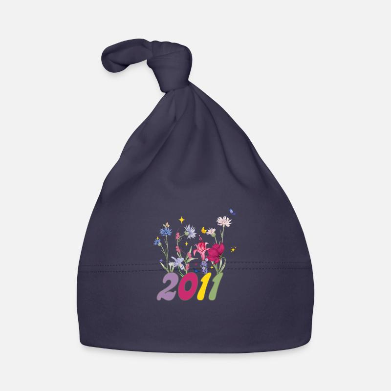 Année de naissance 2011 fleurs sauvages Bonnet bio Bébé