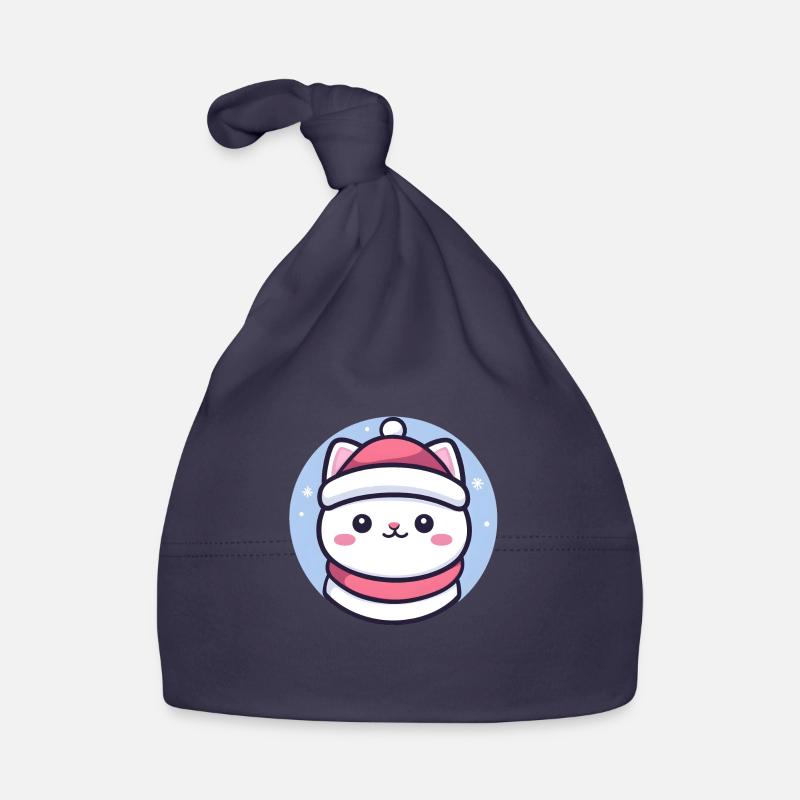 Chat de Noël - Chat avec un chapeau de Père Noël Bonnet bio Bébé