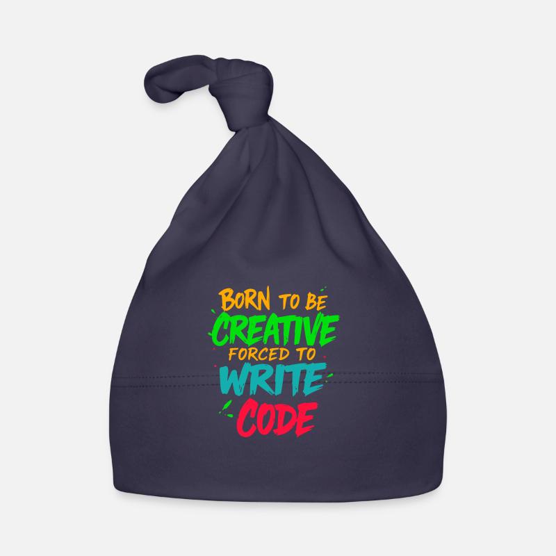 Né pour être créatif Forcé d’écrire un t-shirt code Bonnet bio Bébé