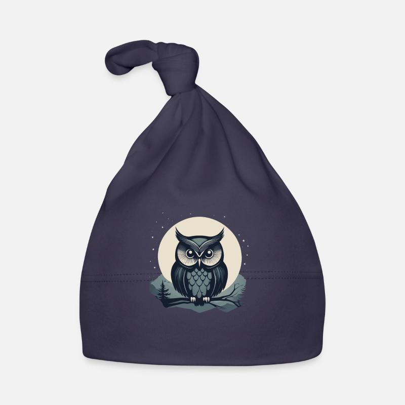 Hibou stylisé Bonnet bio Bébé