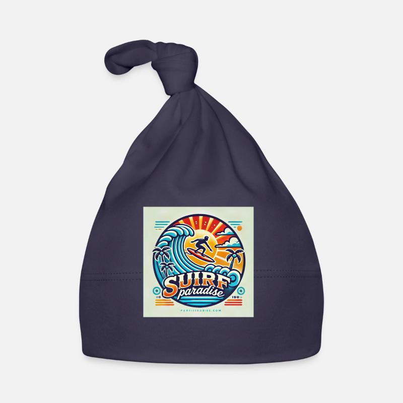 Surf paradise - Bonnet bio Bébé - marine