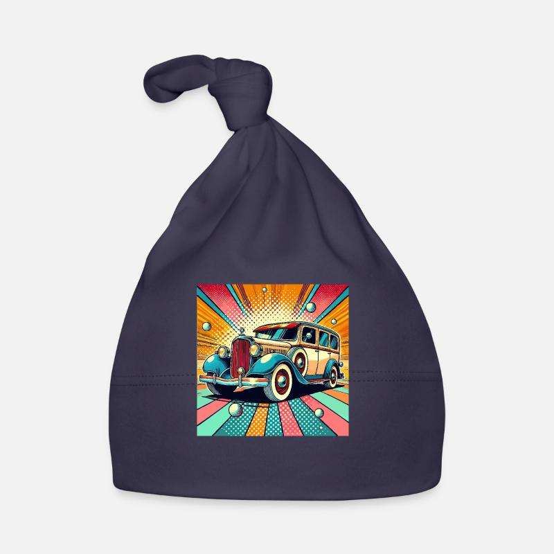 Retro-Auto im Pop-Art-Stil Baby Bio-Mütze